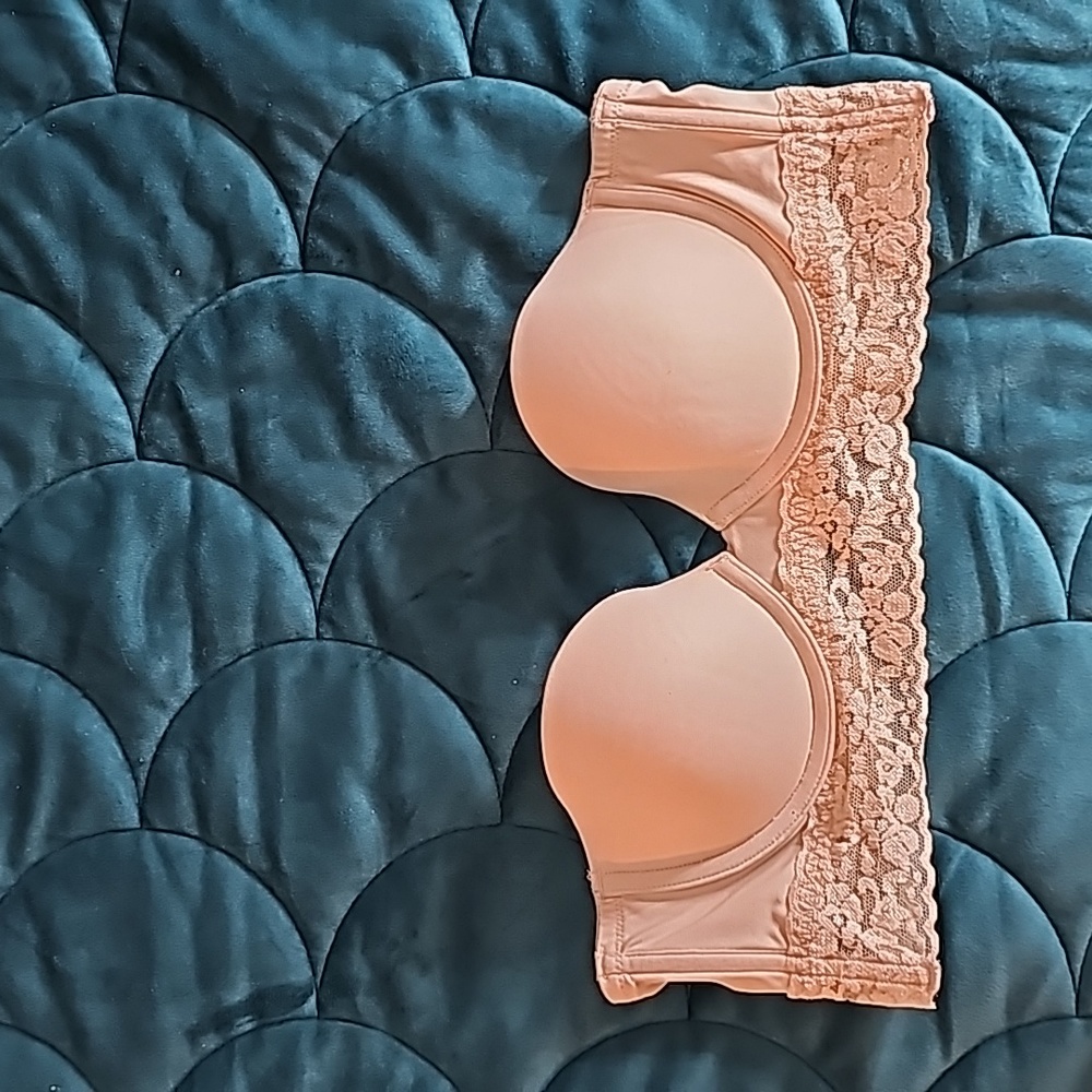 Nude strapless Pink brand bra 34B